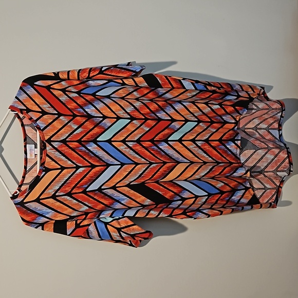 LuLaRoe Tops - Lularoe Irma Tunic - oranges, blues, black - size small